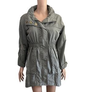 Alfani Lightweight Jacket Womens Medium Gray Taupe Zip Front